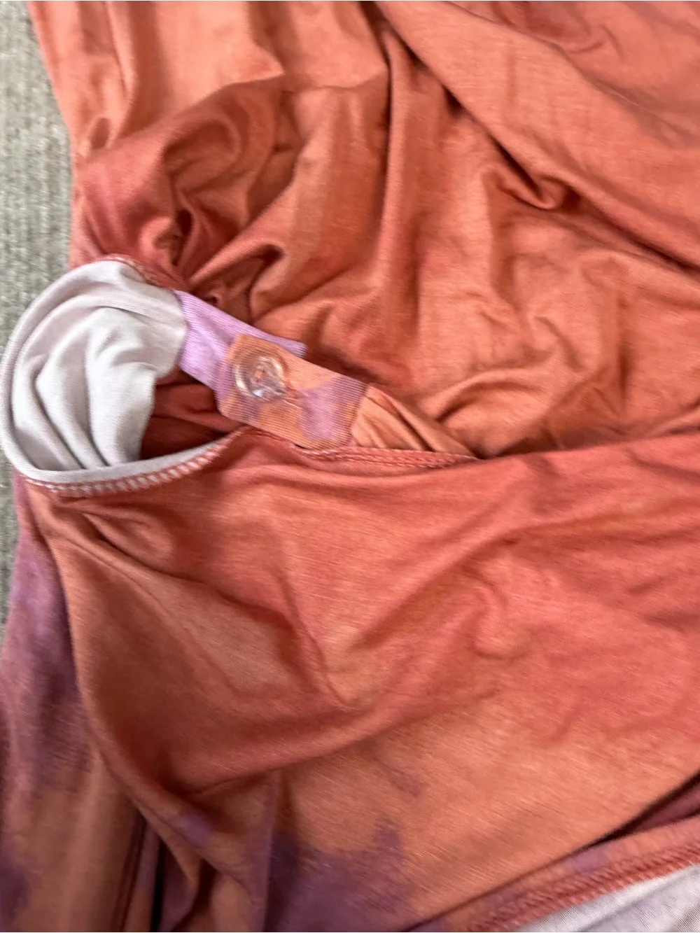 Free People Alyssa Wrap Dress Tie-Dye in Pink and Orange Boho Adjustable D Ring - Picture 12 of 14